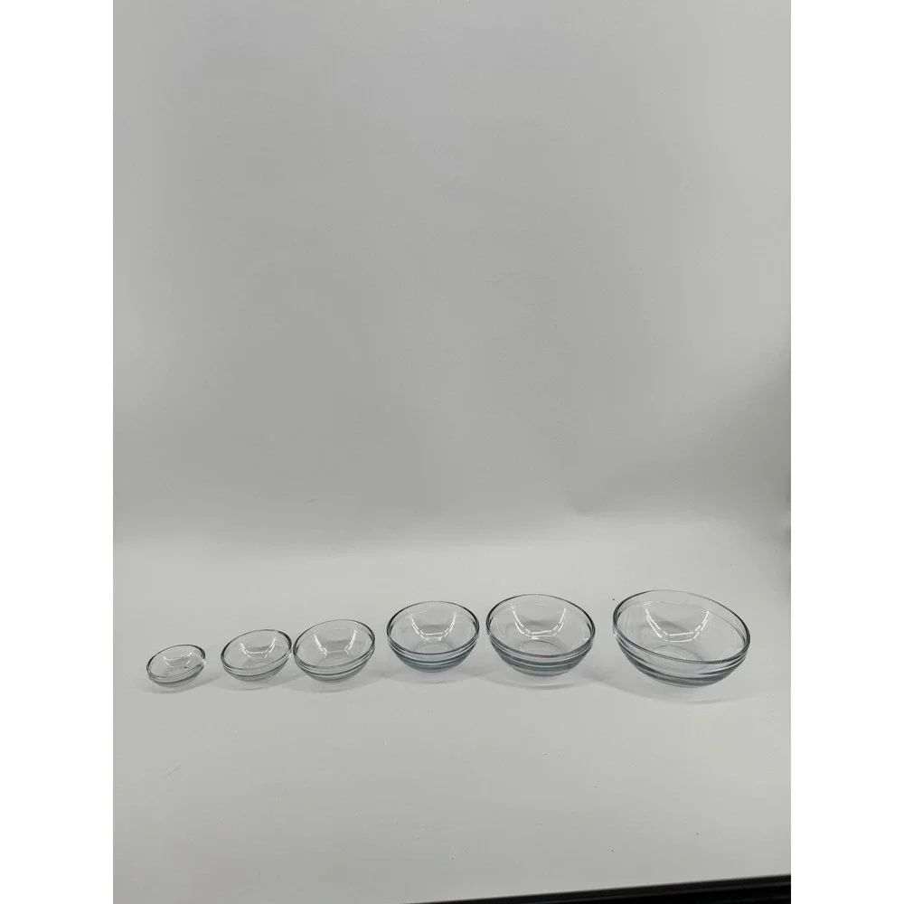 Luminarc Nesting Glass Prep Bowls Set of 6 Clear Stackable Mixing Bowls